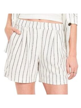 Old Navy Extra High-Waisted Taylor Linen Trouser Shorts Pinstripe Plus XXL NWT